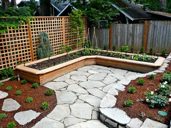 L Shaped Vegetable Raised Bed For Small Garden