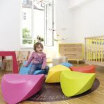 Cute playroom design ideas with hut hut chairs