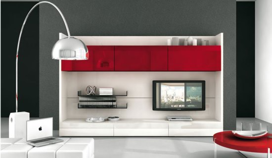 Red and White TV Wall Mount Décor