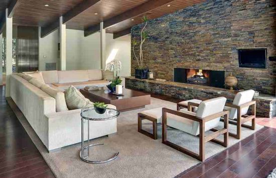 Brick Walled Rustic Living Room Living Room Ideas