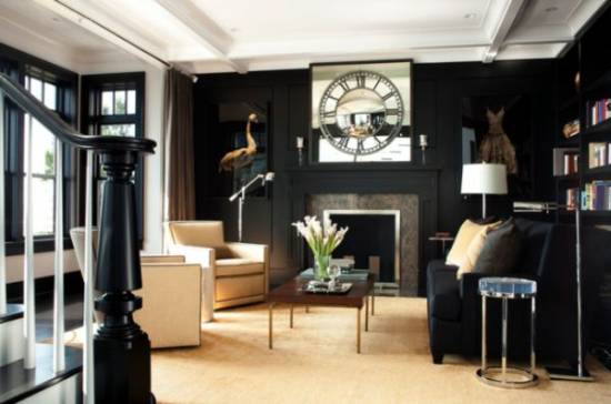 Black Walls Living Room