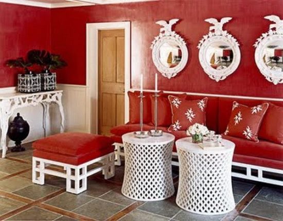 Red living room ideas