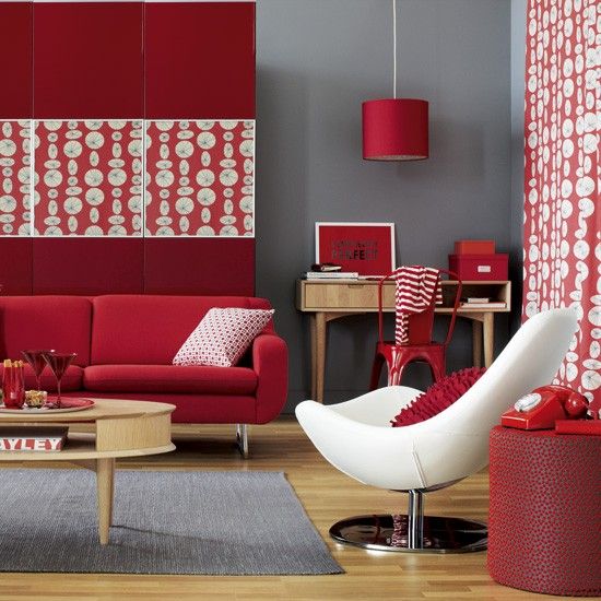 Red living room ideas