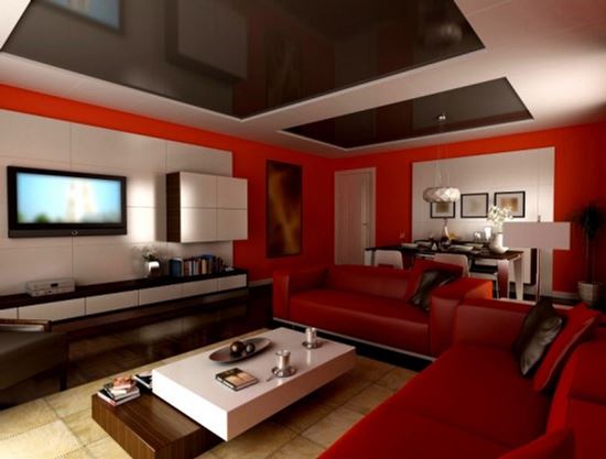 Red living room ideas