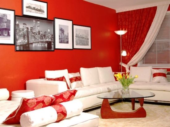 Red living room designs