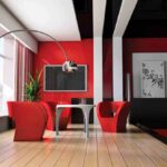 Red living room designs