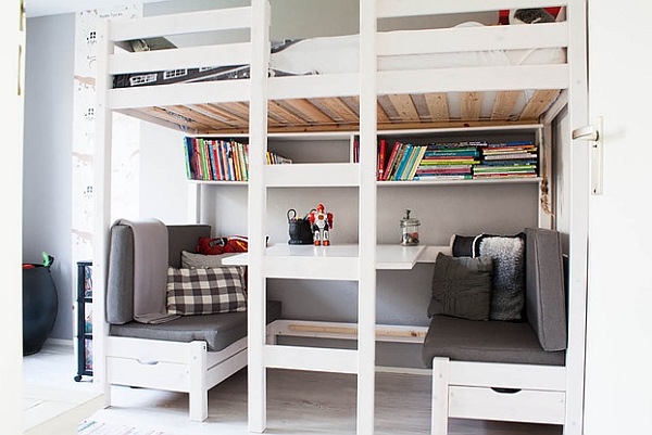 45 Bunk Bed Ideas With Desks Ultimate, Wood Bunk Bed With Desk Underneath