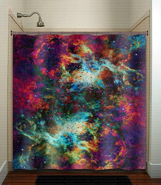 Galaxy Fabric Shower Curtain