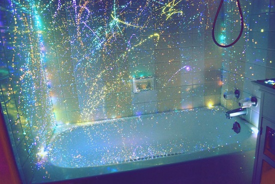 Magical Starry Night Bathroom Shower Curtain