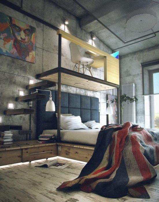 Creative bedroom design with industrial accents Concrete Wall Forms