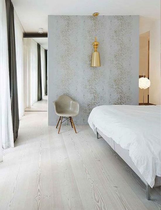 Gorgeous precast concrete wall in a trendy bedroom Concrete Walls