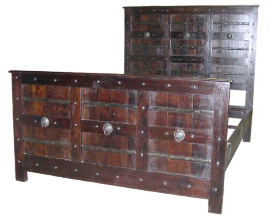 Medieval Bed Frame With Metal Circular Rings Medieval Furniture
