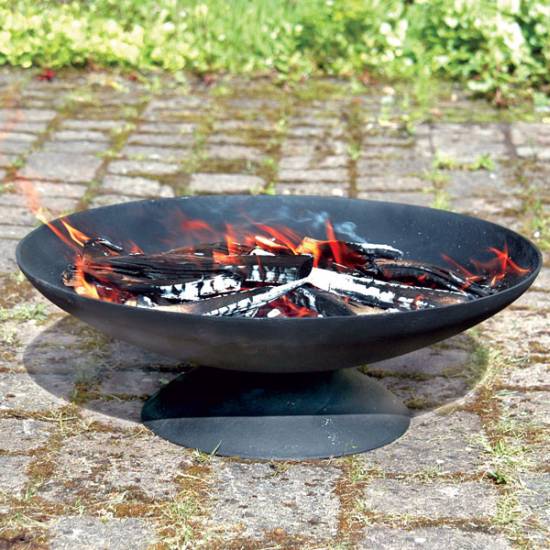 Black Metal Large Low Fire Pit Bowl