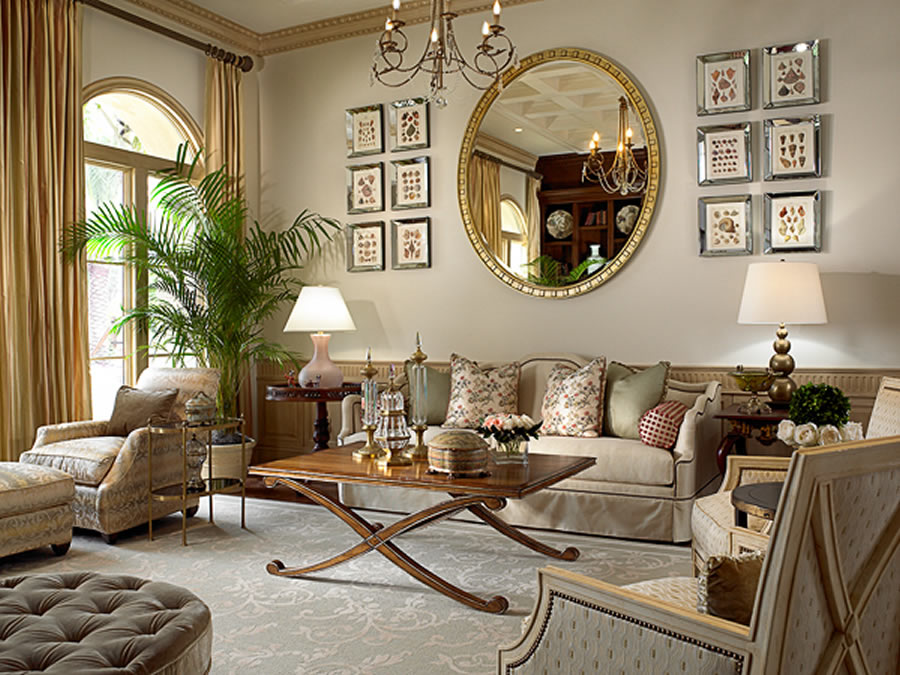 gold mirror living room ideas