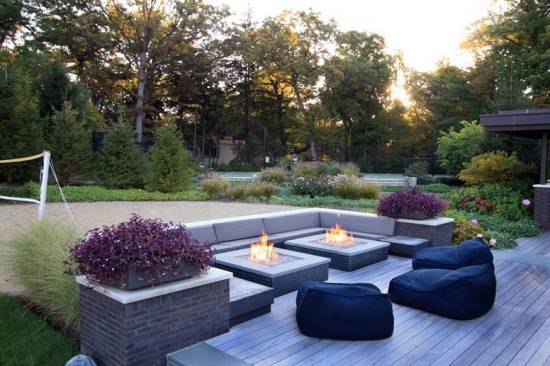 Outdoor Double Square Firepits