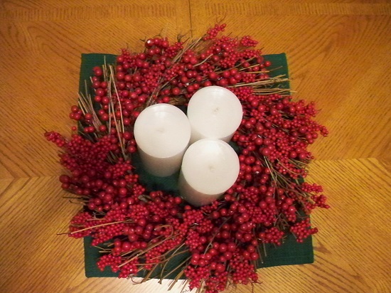 Christmas table centerpieces with candles