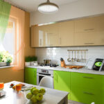 Kitchen-with-green-cabinets